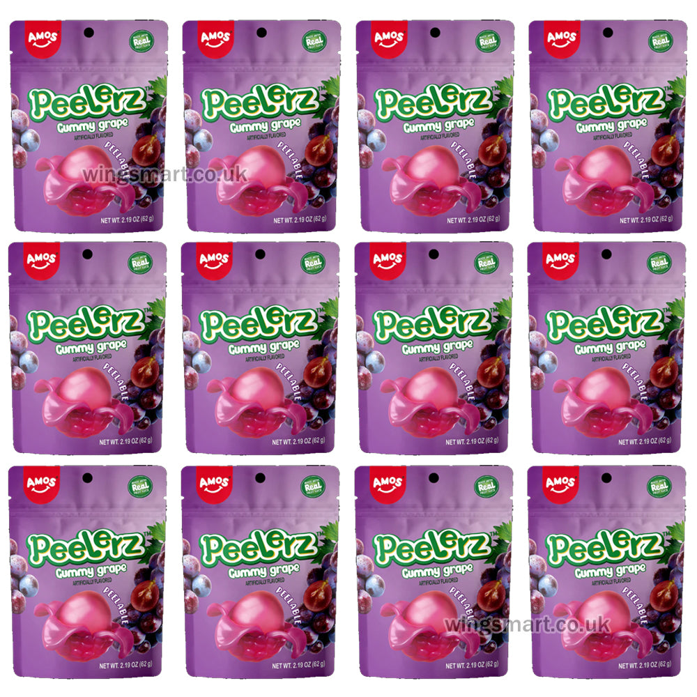 Amos Peelerz Peelable Gummy Fruit Candy 65g x 12 – Choose Your Flavour