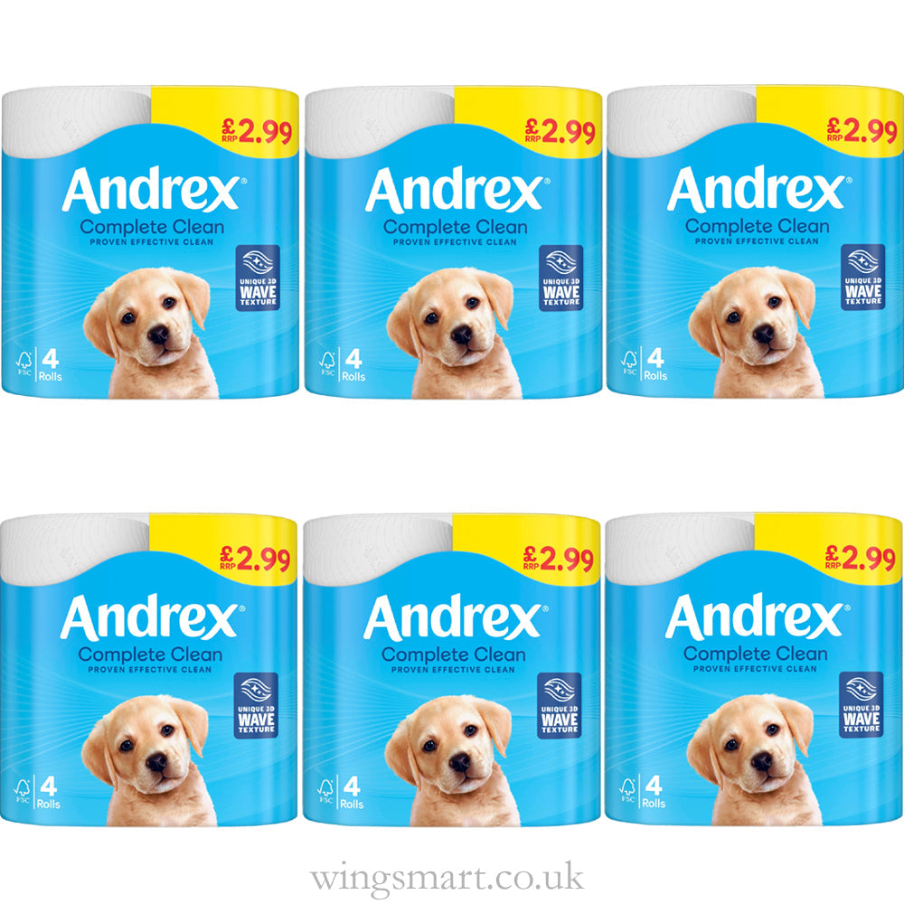 Andrex Complete Andrex Complete Clean Toilet Tissues 4 Rolls PMP – WingsMart