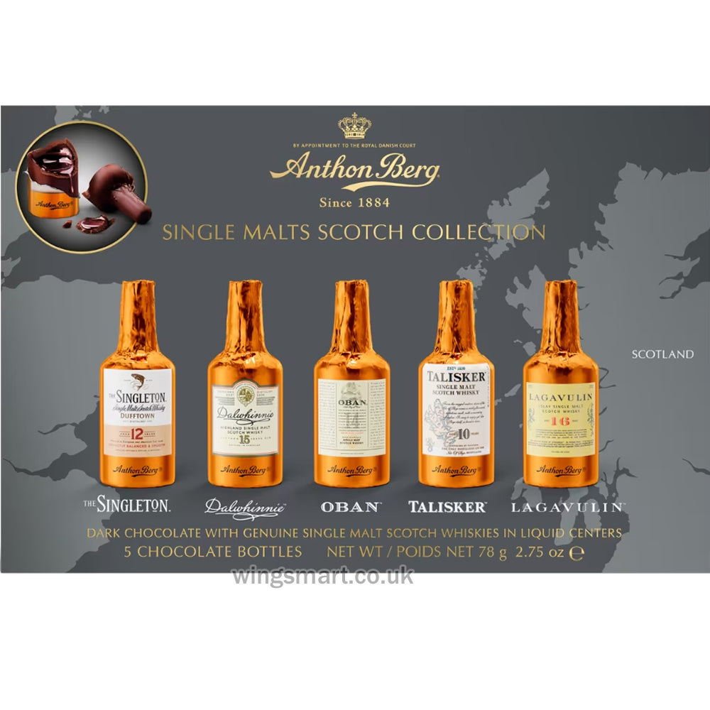 Anthon Berg Single Malt Whisky Chocolate Liqueurs 5 Piece | 78g