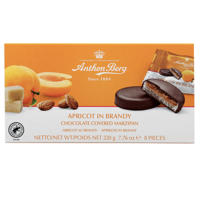 Anthon Berg Apricot in Brandy Chocolate Covered Marzipan 220g