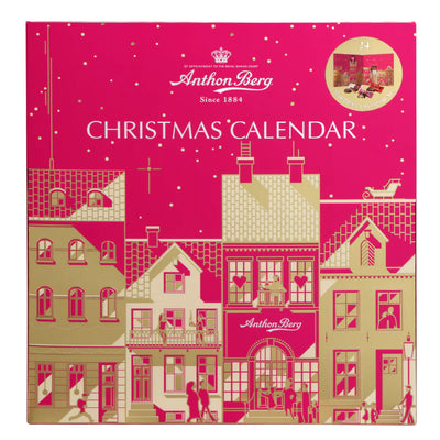 Anthon Berg Christmas Marzipan Gift Set  Marzipan Advent Calendar Raspberry Orange Liqueur & Luxury Gold Chocolate Box