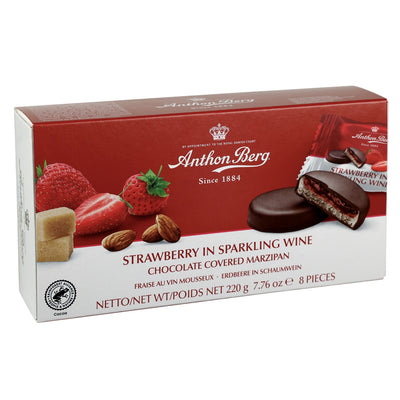 Anthon Berg Strawberry in Sparkling Wine Chocolate Covered Marzipan 220g