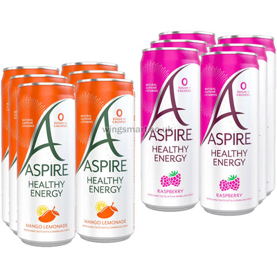 Aspire Mango Lemonade and Raspberry, 12 x 330ml