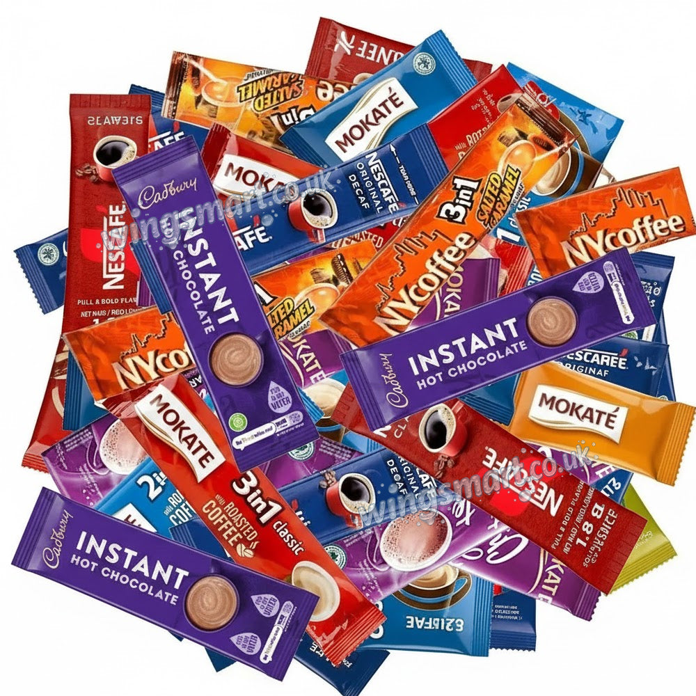 Instant Coffee & Hot Chocolate Pick N Mix Bulk Pack - Nescafe, Mokate, NY Coffee & Cadbury - 50, 100, 150, 200 Sachet Bundles