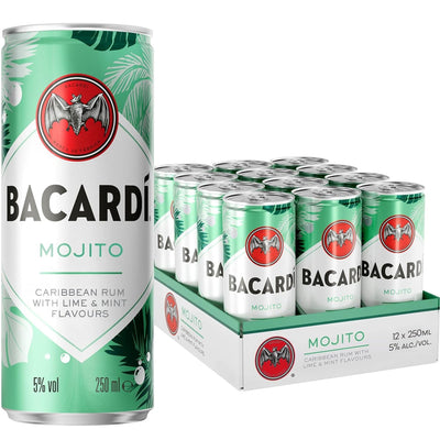 BACARDÍ Mojito Premix Rum Cocktail, 25cl (Case of 12)