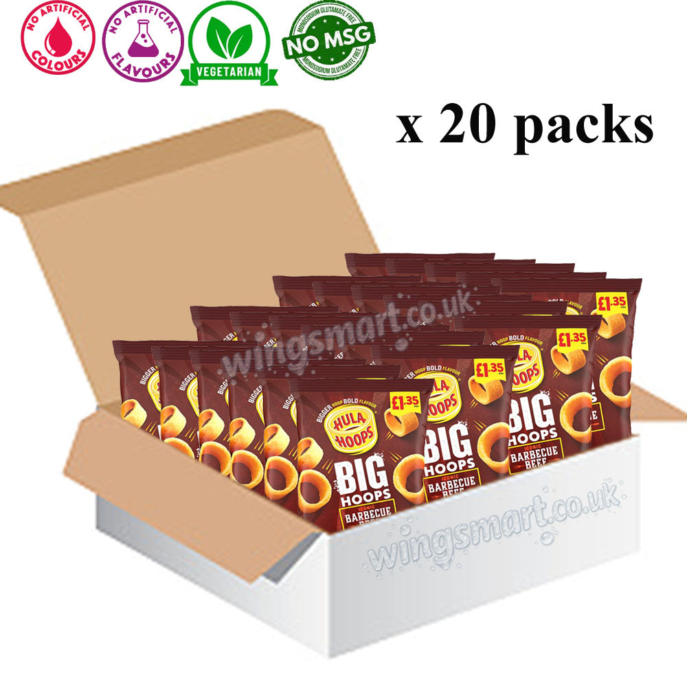 Hula Hoops Big Hoops 70g Crisps – BBQ Beef, Salted & Salt & Vinegar Assorted Flavours
