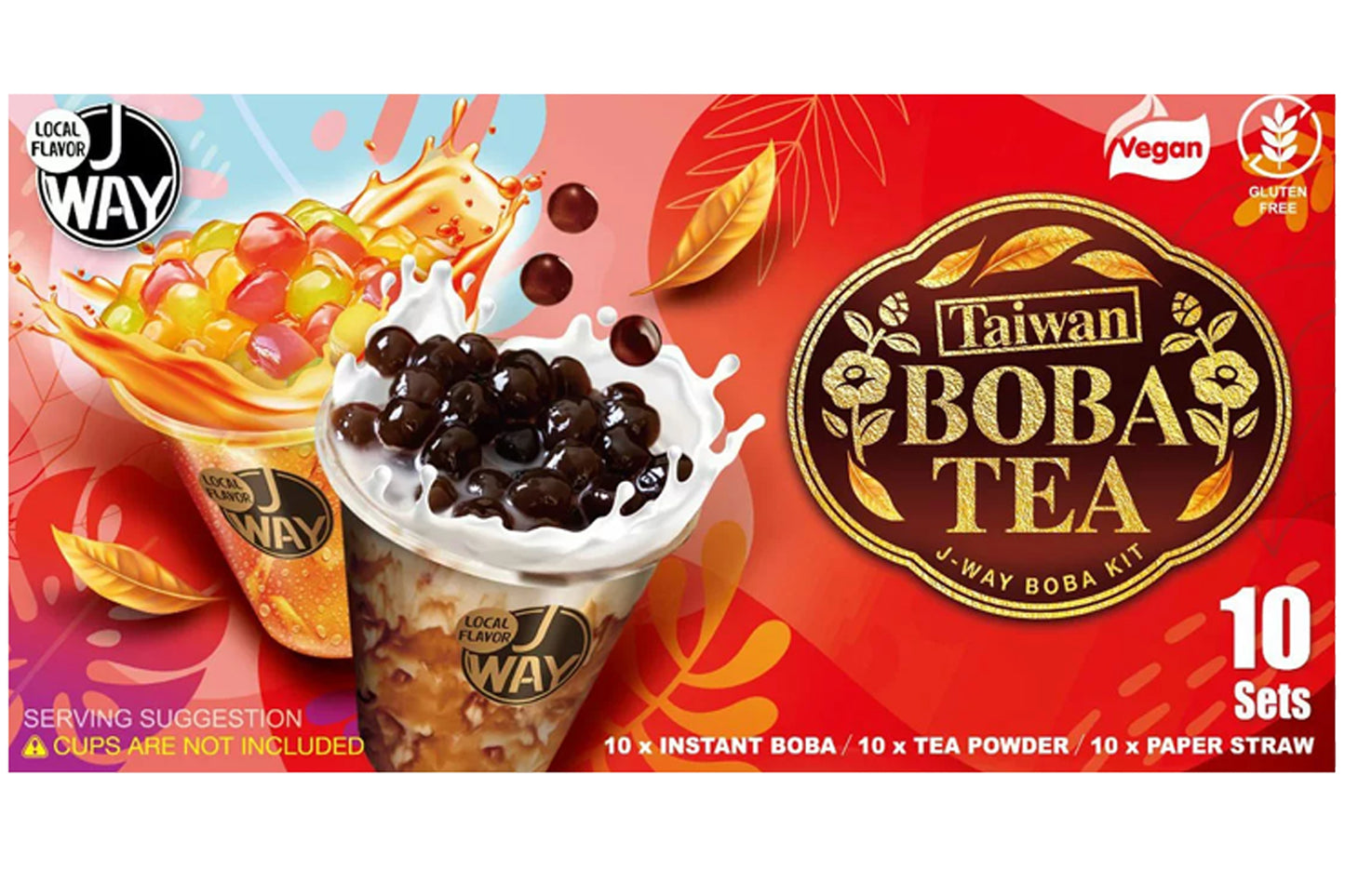 JWAY Taiwan Boba Tea Kit – 10 Sets (5 Authentic Flavours)