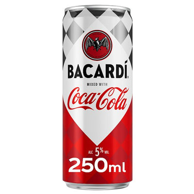 Bacardi & Coca-Cola 250ml Pre-Mixed Cans (Case of 12)