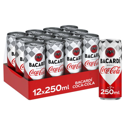 Bacardi & Coca-Cola 250ml Pre-Mixed Cans (Case of 12)