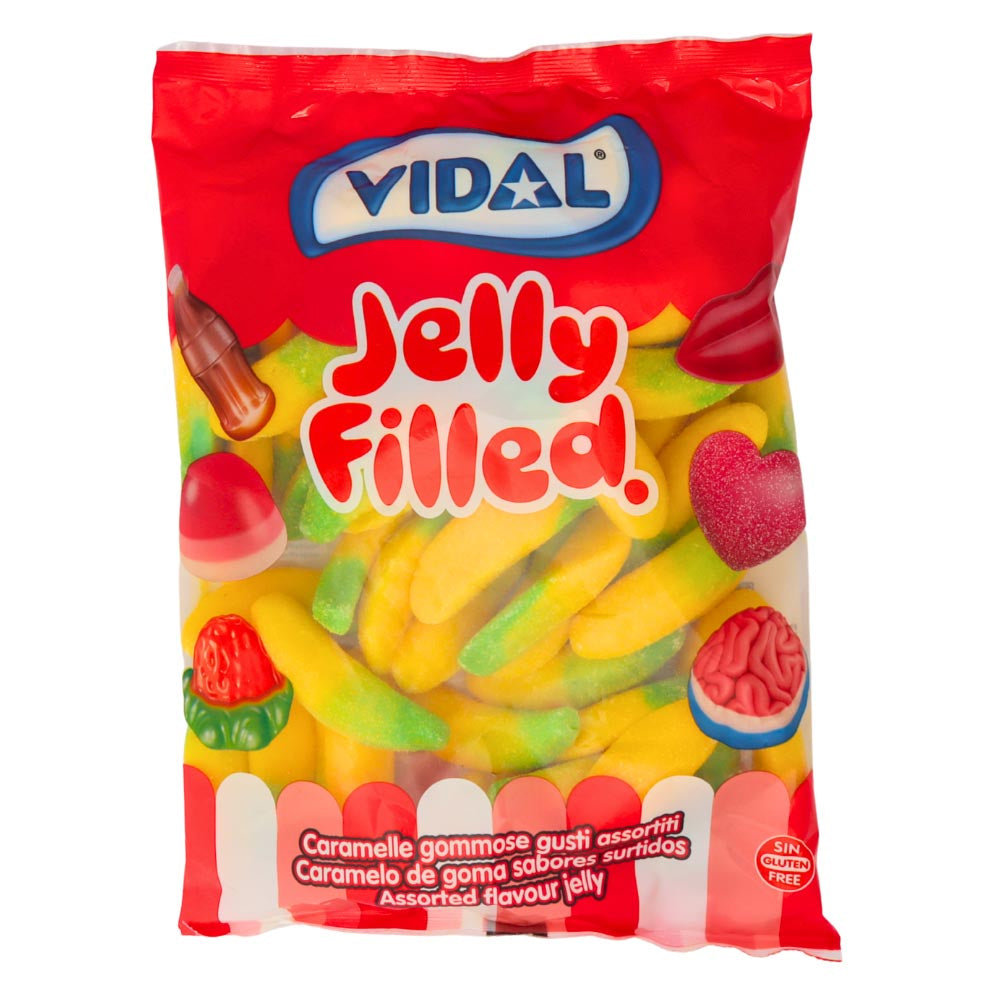 Vidal Jelly Filled Bananas Bag 1kg