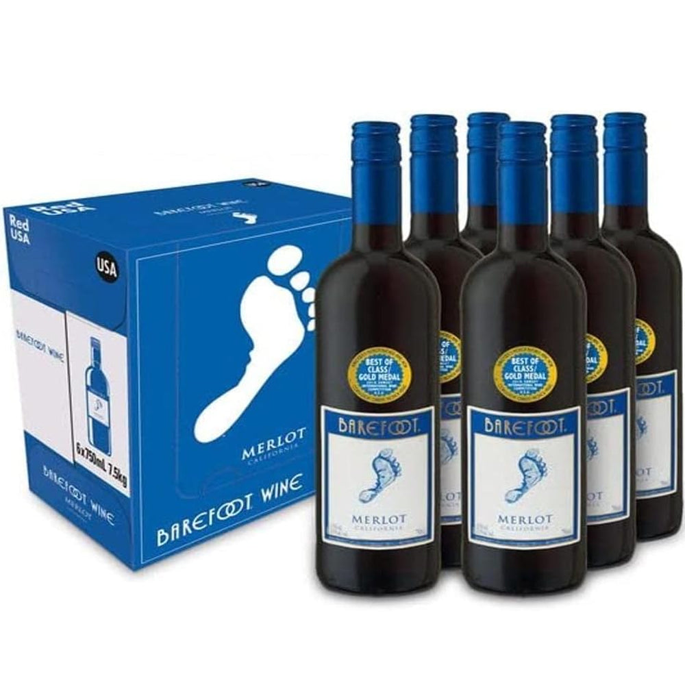 Barefoot Merlot Red Wine 750ml (Box of 6)