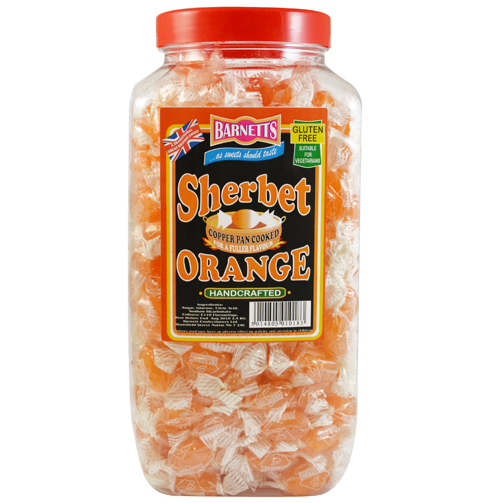 Barnetts Sherbet Orange Boiled Sweets – 2.5kg Bulk Jar