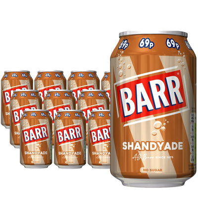 Barr Shandyade 330ml – No Sugar Shandy Drink (12 or 24 Can Pack)