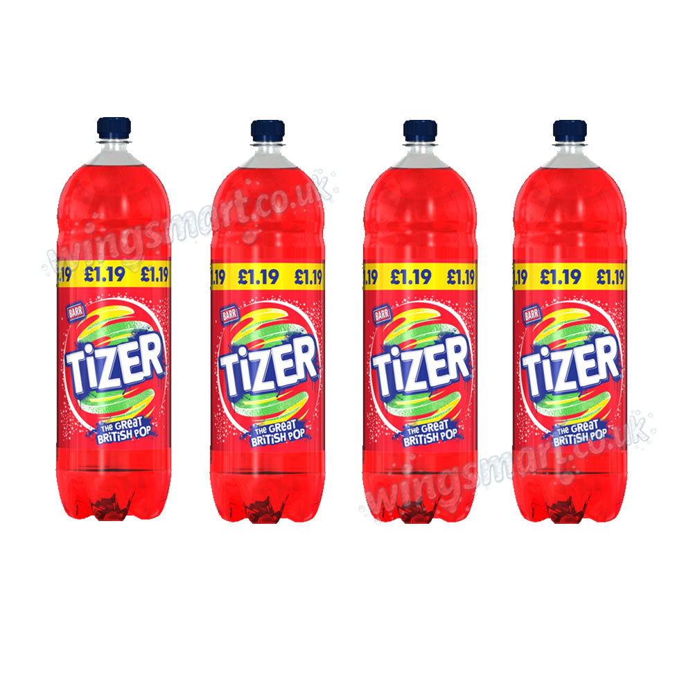 Barr Tizer Great British Pop 2L Bottle – Sparkling Soft Drink with Sweeteners