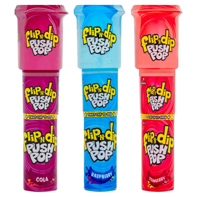 Bazooka Push Pop Flip-N-Dip Candy – 25g (Pack of 12)