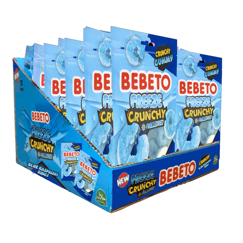 Bebeto Freeze Dried Blue Raspberry Rings 35g (Pack of 12)