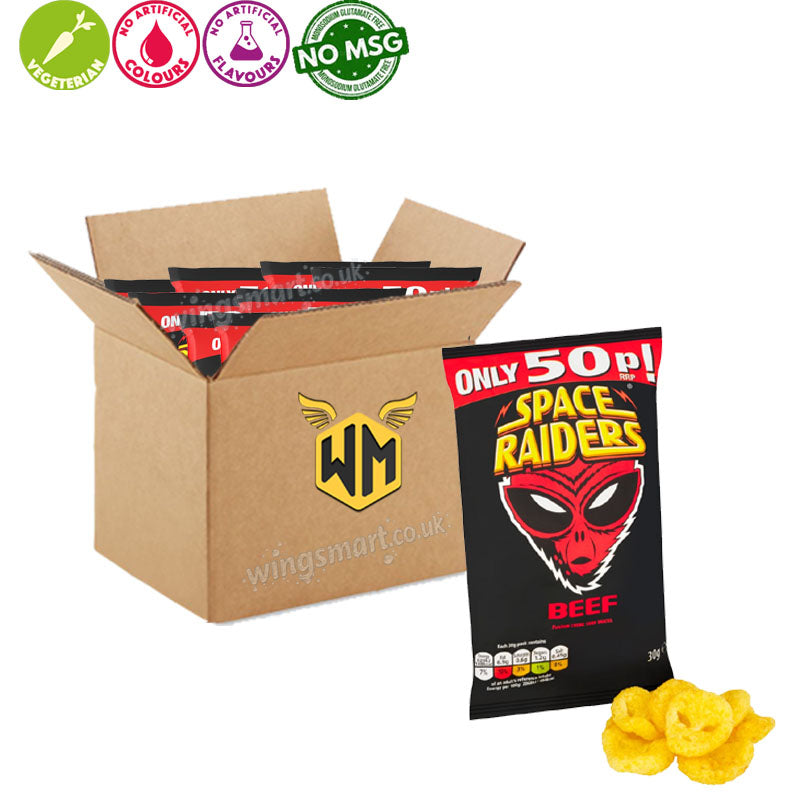 Space Raiders Crisps 30g Variety Pack Saucy BBQ Pickled Onion Beef
