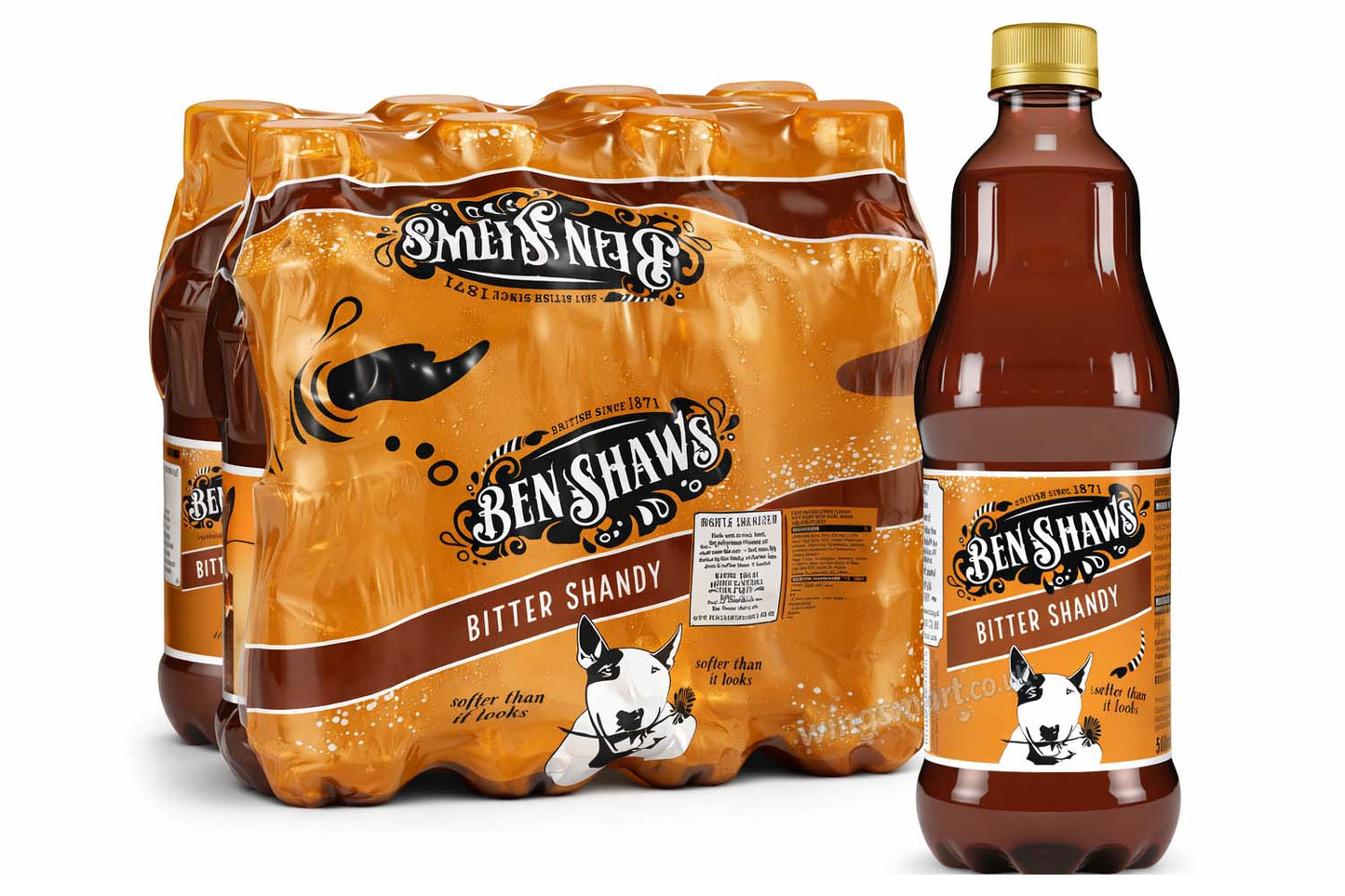 Ben Shaws Bitter Shandy 500ml Bottles Refreshing Soft Drink (Box of 12 Bottles)