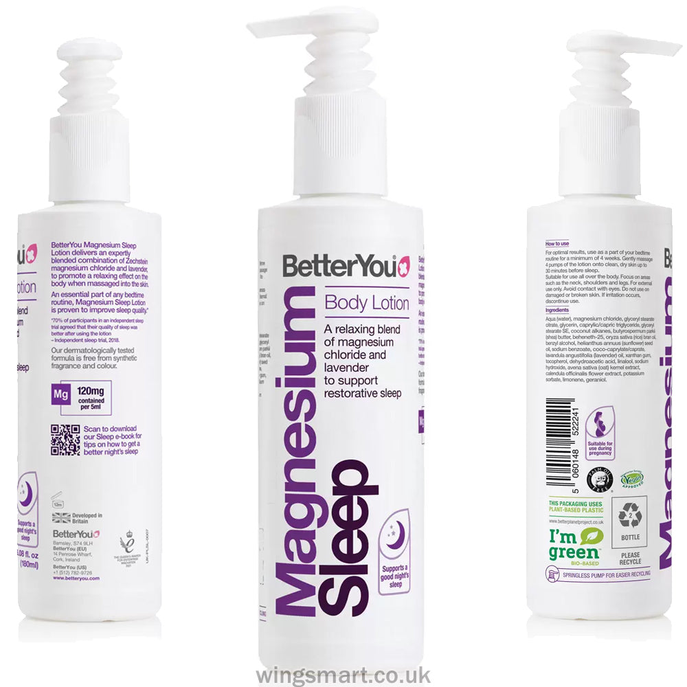 BetterYou Magnesium Sleep Lotion, 3 x 180ml