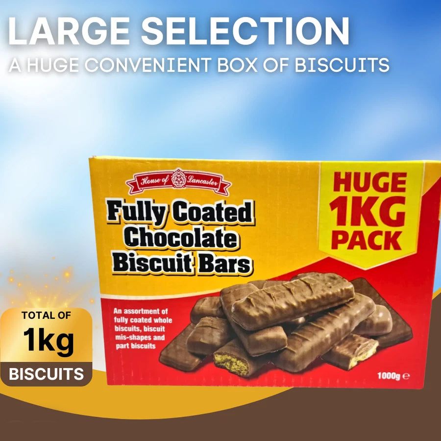 Fully Coated Chocolate Biscuit Bars Assorted Mix – 1kg Bulk Pack