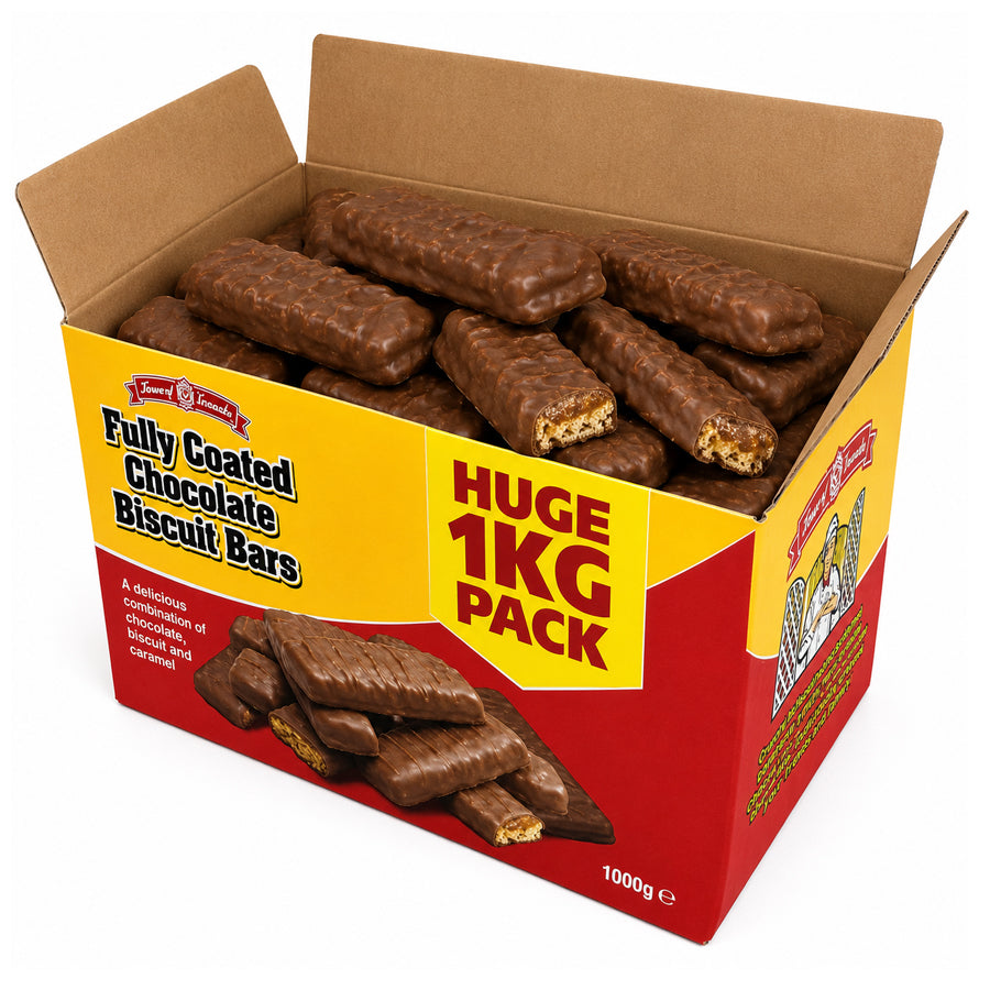 Fully Coated Chocolate Biscuit Bars 1kg + Broken Biscuits Assortment 1.3kg Bulk Bundle