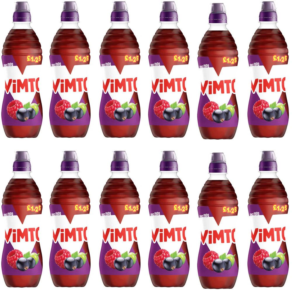 Vimto Mixed Berry & Tropical Flavours – 12 x 500ml | Blackberry, Raspberry, Blueberry & Passionfruit