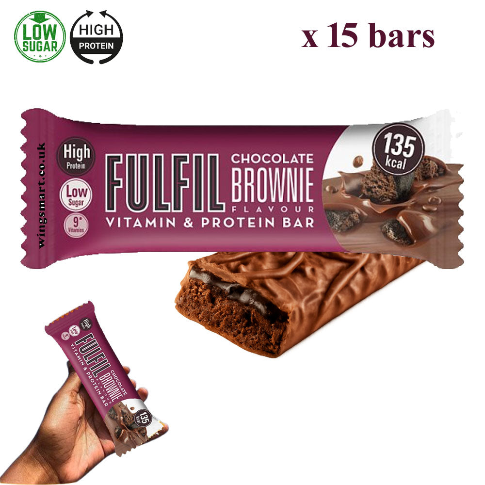 FULFIL Vitamin & Protein Bars 40g Chocolate Peanut Butter, Salted Caramel, Peanut & Caramel & Brownie Flavours