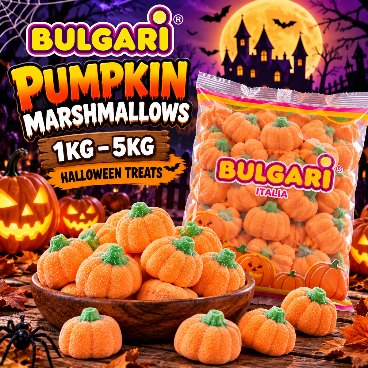 Bulgari Pumpkin Marshmallows 1kg–5kg Halloween Clearance sale