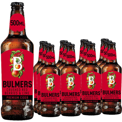 Bulmers Crushed Red Berries & Lime Cider Bottle 4% ABV 500ml (Case of 12)