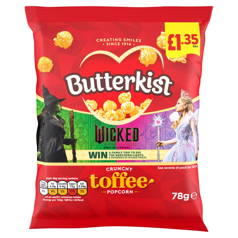 Butterkist Crunchy Toffee Popcorn 78g PMP (Box of 15)