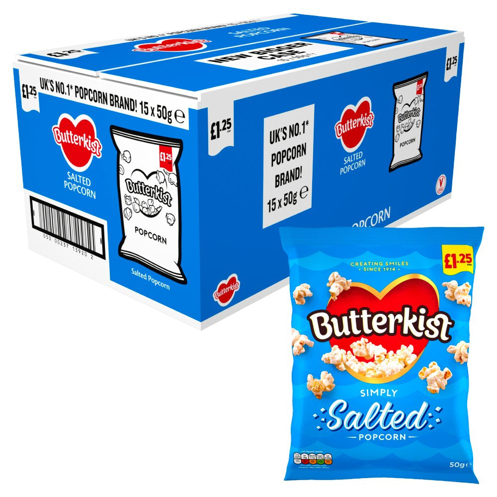 Butterkist Simply Salted Popcorn 50g PMP (Box of 15)