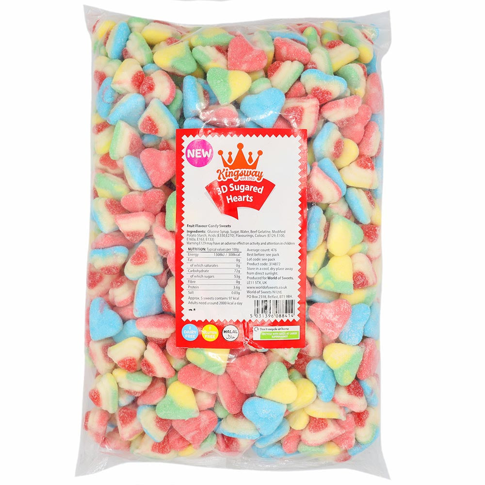 Kingsway 3D Sugared Hearts Bag – Sweet Candy Treat