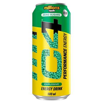 C4 Performance Energy Millions Apple Explosive Energy Drink 12 x 500ml Cans