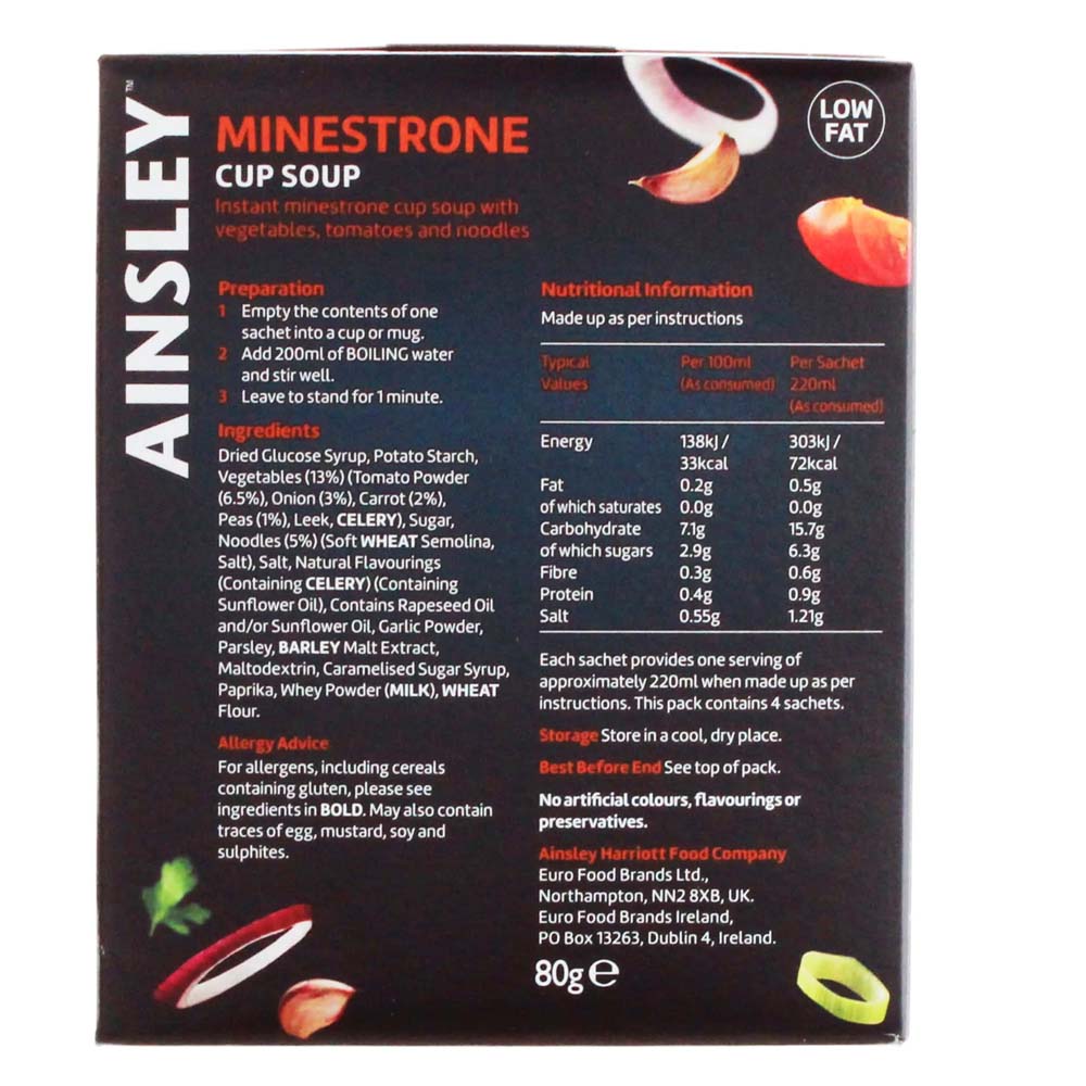Ainsley Harriott Cup Soup Minestrone 8 Packs(4 Sachets per Pack)