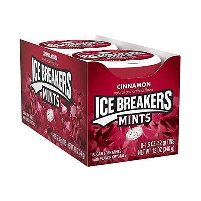 Ice Breakers Sugar Free Cinnamon Mints Candy 42g – 8 Tins Pack