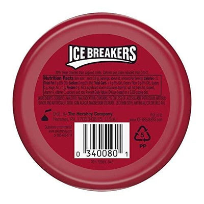 Ice Breakers Sugar Free Cinnamon Mints Candy 42g – 8 Tins Pack