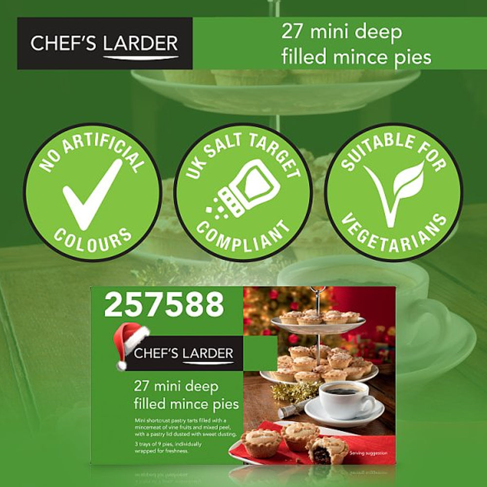 Chef's Larder 27 Mini Deep Filled Mince Pies