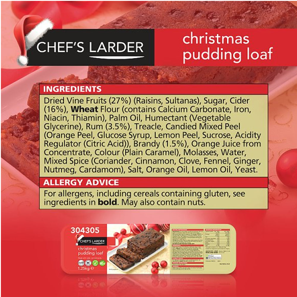 Chef's Larder Christmas Pudding Loaf 1.25kg