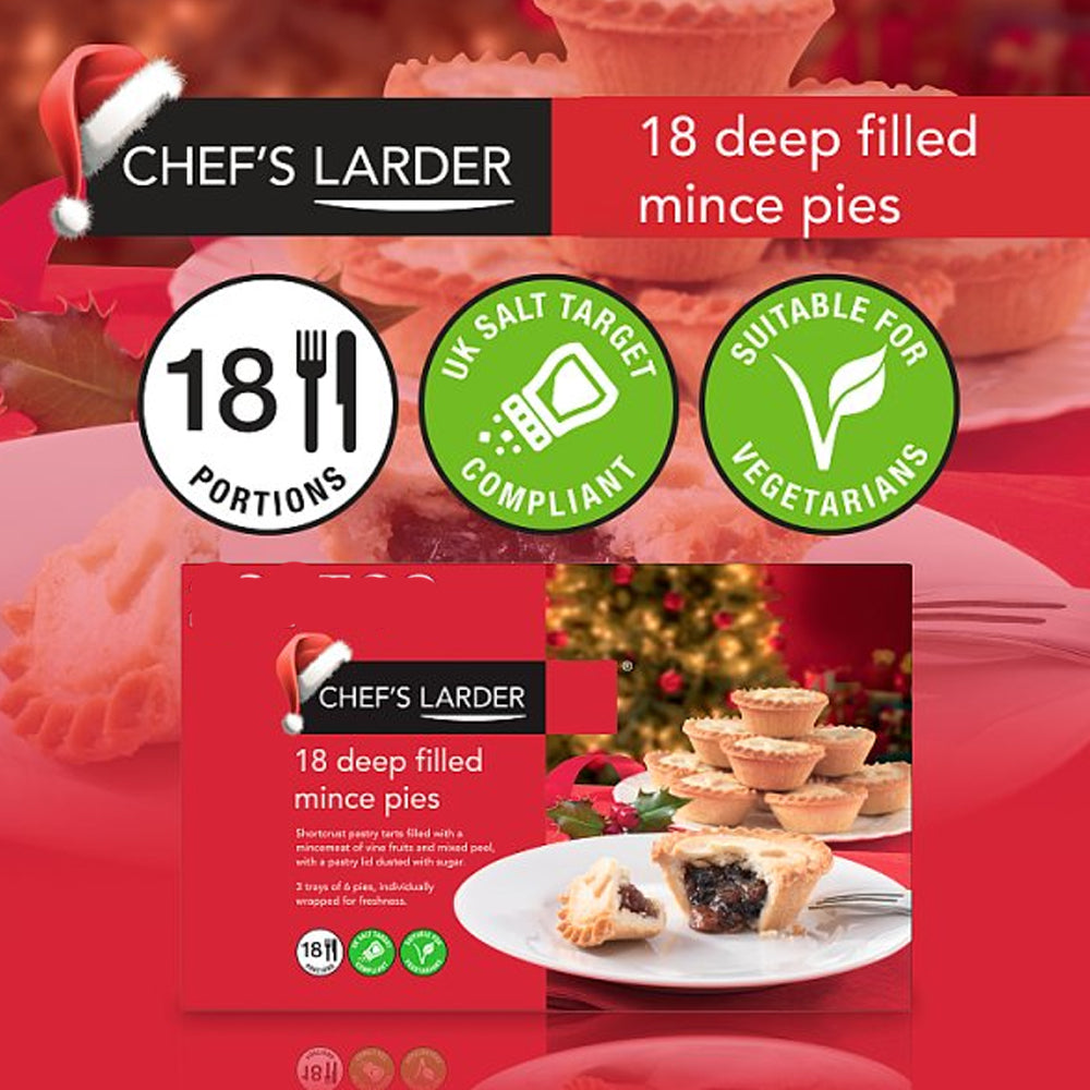 Chef's Larder 18 Deep Filled Mince Pies