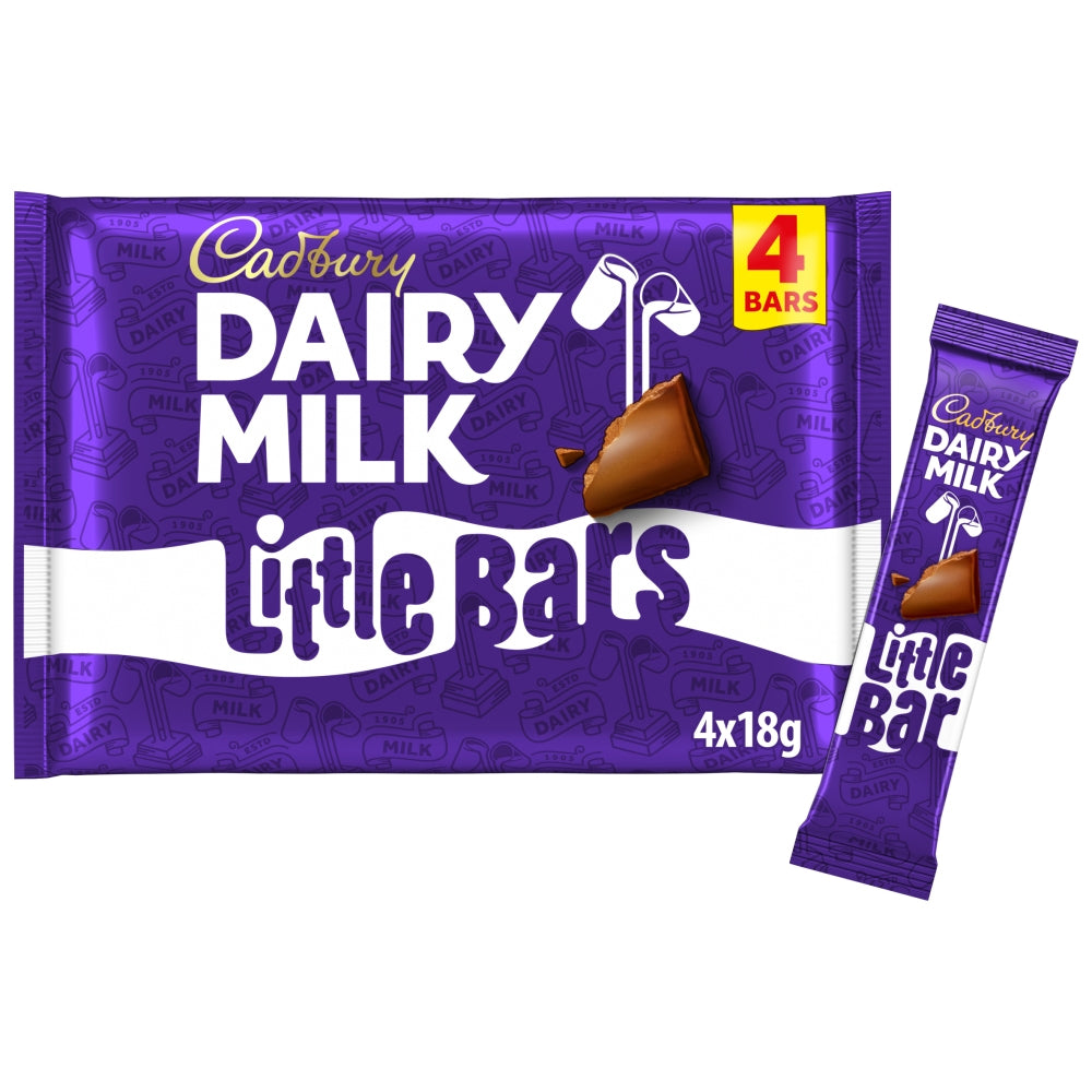 Cadbury Dairy Milk Little Bars 4 Pack Multipack (18 x 72g)