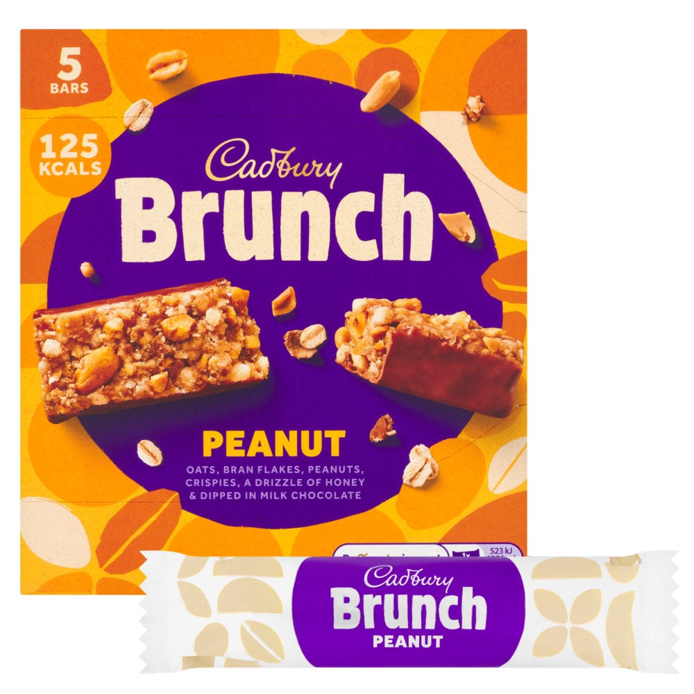 Cadbury Brunch Bar Peanut Cereal Bars – 5 Pack (140g)