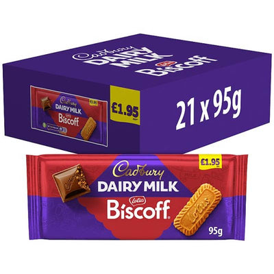 Cadbury Dairy Milk Biscoff Chocolate Bar 95g PMP £1.95 | Box of 21