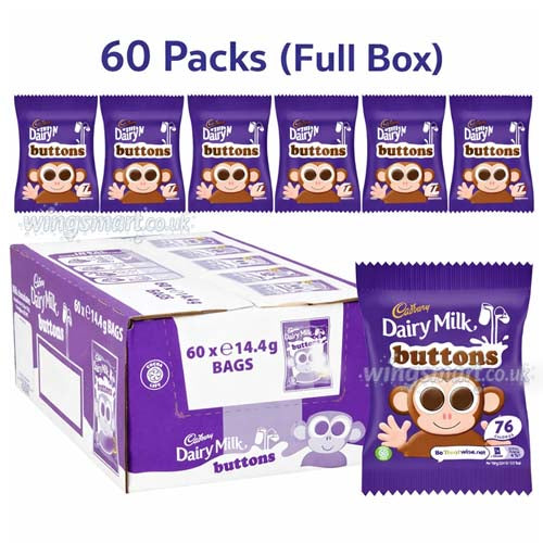 Cadbury Dairy Milk Buttons 14.4g – 20, 40 & 60 Packs