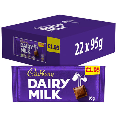 Cadbury Dairy Milk Chocolate Bar 95g PMP (Box of 22)