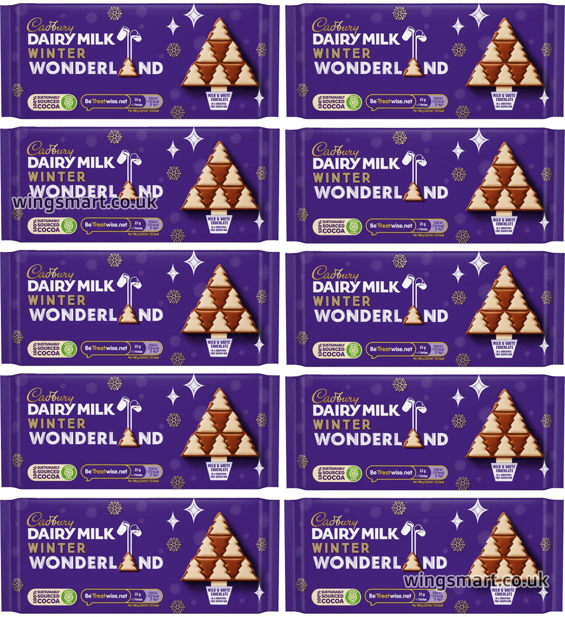 Cadbury Dairy Milk Winter Wonderland Chocolate 100g (10 Bars)