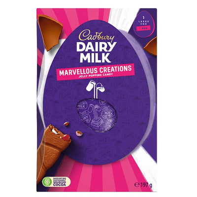 Cadbury Dairy Milk Marvellous Creations Jelly Popping Candy Chocolate Easter Egg 197g