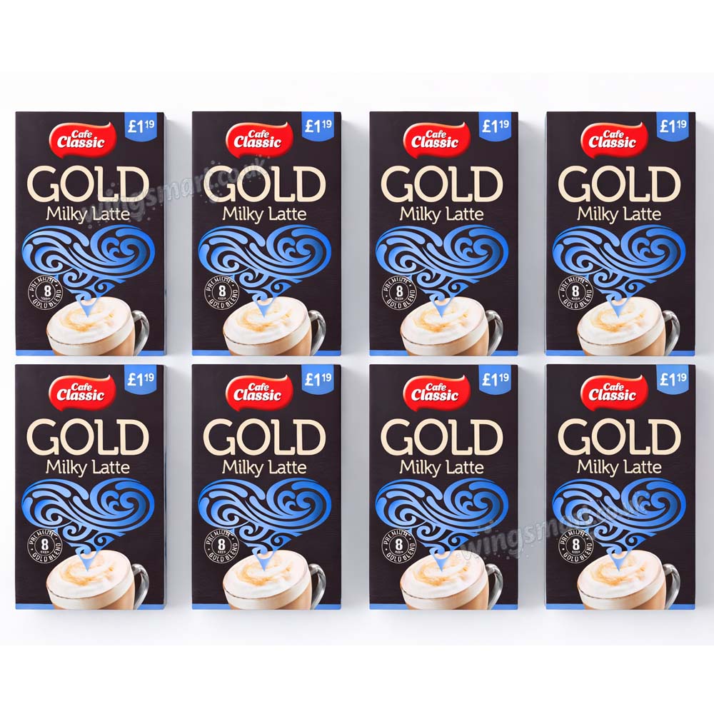 Cafe Classic Gold Milky Latte Instant Coffee Sachets 8 x 14g (112g)