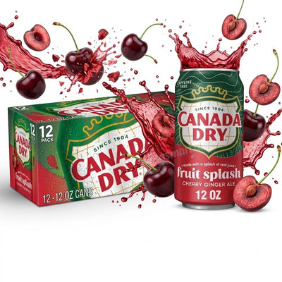 Canada Dry Fruit Splash Cherry Ginger Ale 355ml Cans (Pack of 12)