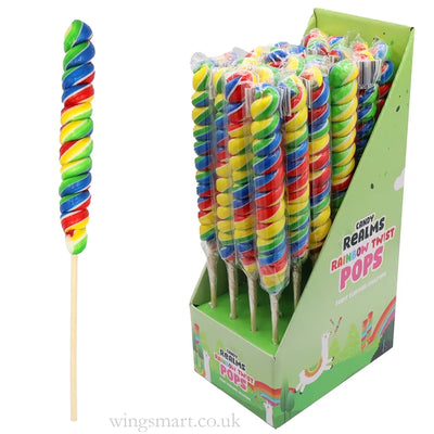 Candy Realms Twist Lollipop 80g (Box of 24)