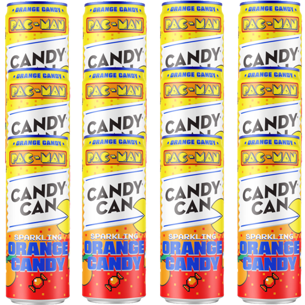 Candy Can Pac-Man Sparkling Orange Drink 330ml (Pack of 12 Cans)